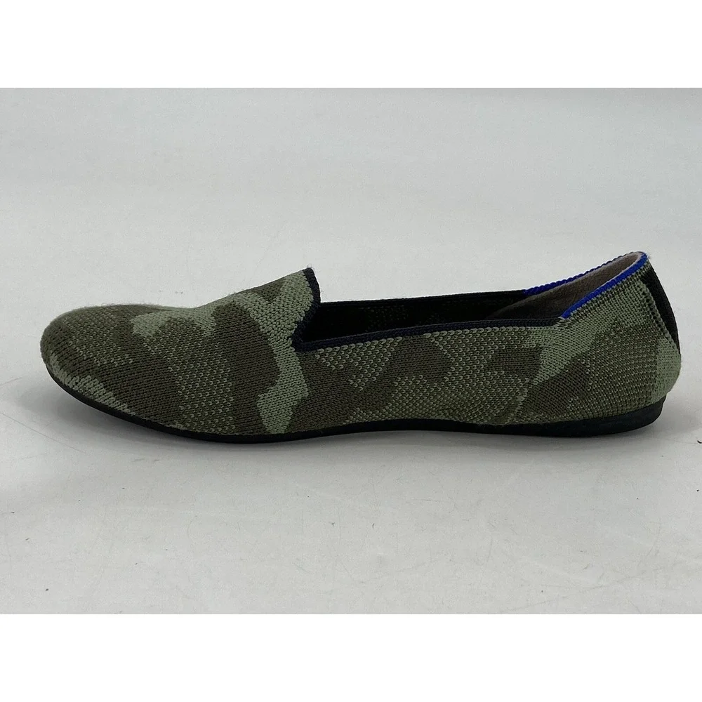 Rothy's‎ Size 3 Youth Olive Camo Textile The Kids Loafer Casual Flat Shoe